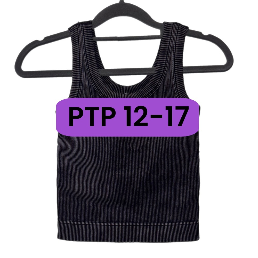 Zenana Outfitters acid black tank Top with pads - Picture 7 of 8